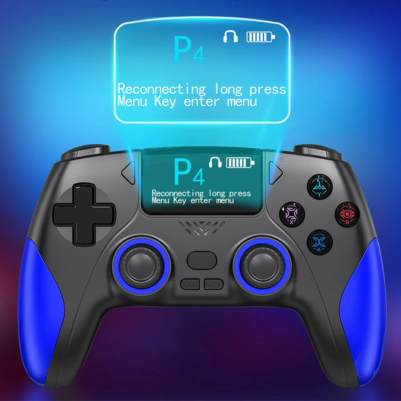 P4 Wireless Gaming Controller 1.47-inch OLED Screen bluetooth Gamepad with Hall Effect Joysticks & Triggers Turbo Vibration for PC Switch PS4 Android iOS — view 4