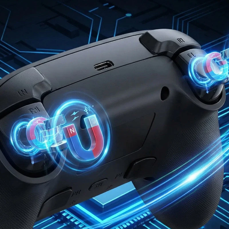 P4 Wireless Gaming Controller 1.47-inch OLED Screen bluetooth Gamepad with Hall Effect Joysticks & Triggers Turbo Vibration for PC Switch PS4 Android iOS — view 6