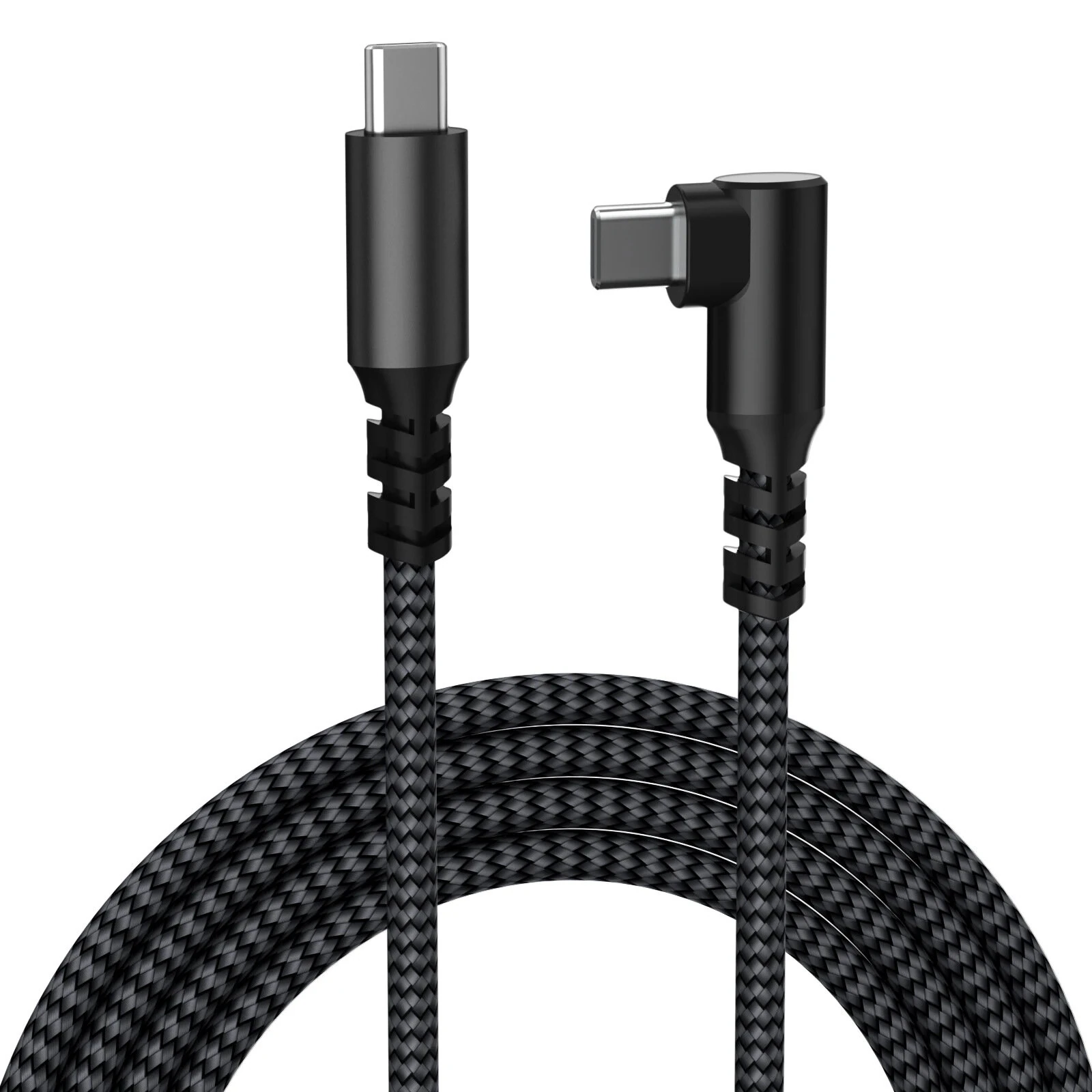 PD60W Type-C to Type-C Elbow Cable PD Fast Charging Data Transmission Copper Core Line 1M/2M Long for iPhone 16 16 Pro 15 15 Pro Max for SAMSUNG Galaxy Z Fold 7 for HUAWEI for OPPO — view 2