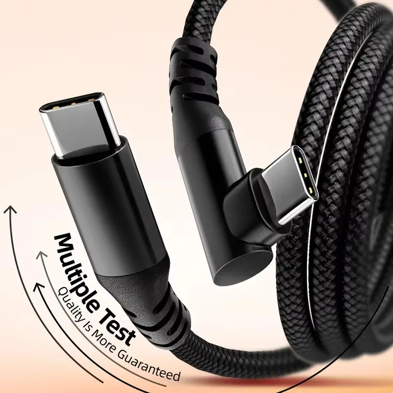 PD60W Type-C to Type-C Elbow Cable PD Fast Charging Data Transmission Copper Core Line 1M/2M Long for iPhone 16 16 Pro 15 15 Pro Max for SAMSUNG Galaxy Z Fold 7 for HUAWEI for OPPO — view 7