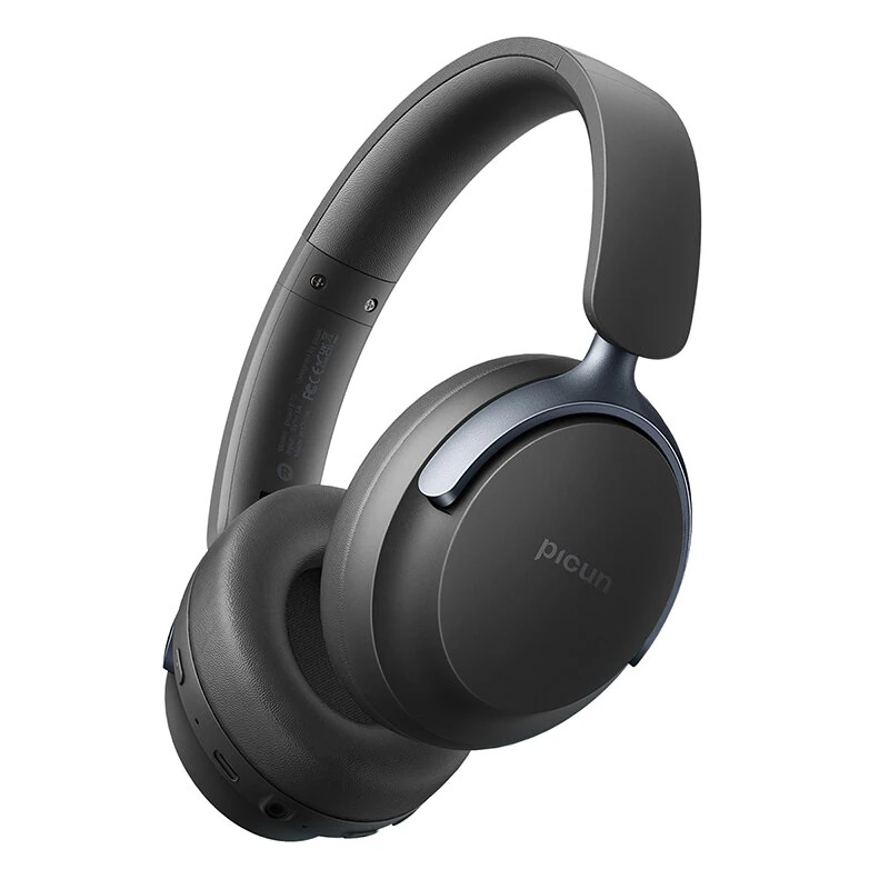 PICUN NC60 Wireless bluetooth 5.4 Headset ANC Gaming Headphone -48dB Deep Noise Reduction 4 Mic Noise Reduction 40mm HD Driver HiFi Bass 130H Playback AUX E-Sports Gamer Headphones — PICUN