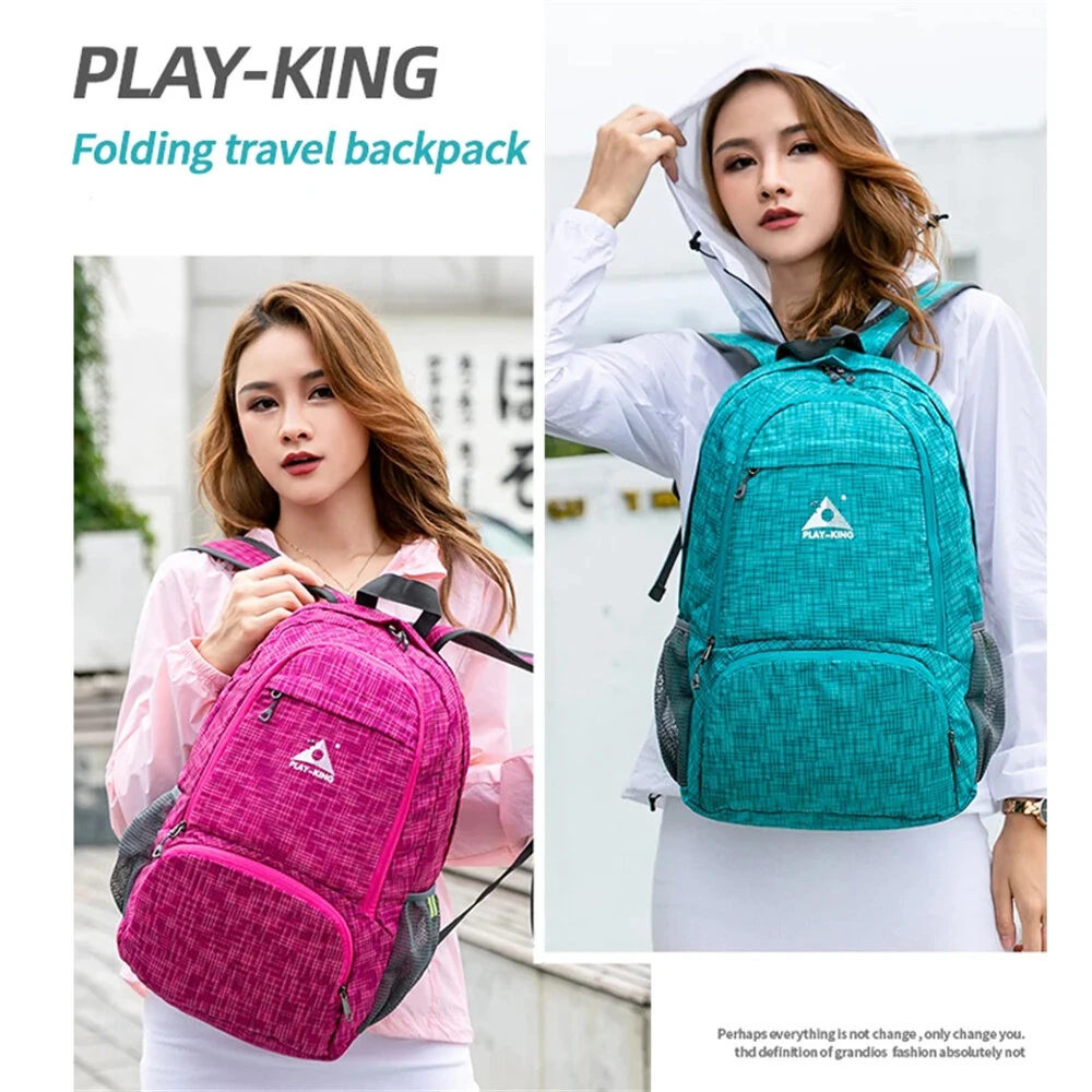 PLAYKING Lightweight Nylon Foldable Backpack Waterproof Outdoor Sport Camping Hiking Travel Folding Bags — view 4