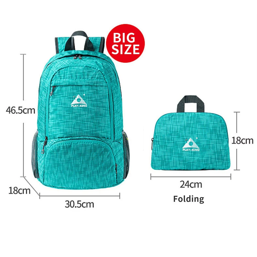 PLAYKING Lightweight Nylon Foldable Backpack Waterproof Outdoor Sport Camping Hiking Travel Folding Bags — view 7