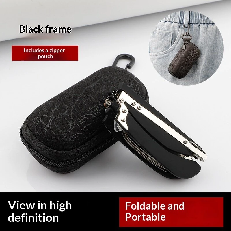 Pocket Folding Reading Glasses with Case Portable Anti-Blue Light Presbyopia Glasses Elderly Eyewear Eyeglasses — view 2
