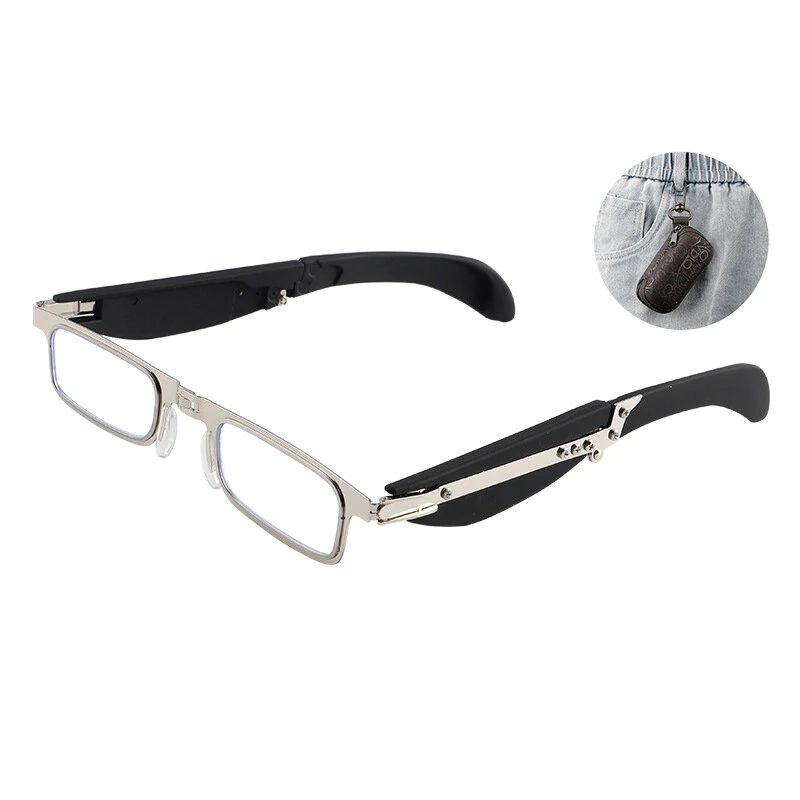 Pocket Folding Reading Glasses with Case Portable Anti-Blue Light Presbyopia Glasses Elderly Eyewear Eyeglasses — view 6
