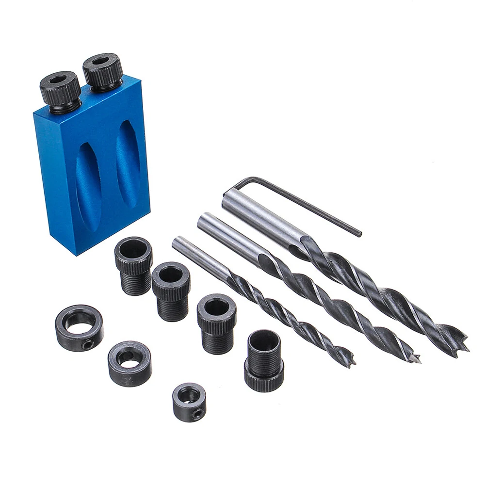 Pocket Hole Jig with Dowel Drill Set Drill Guide Woodworking Tool — Pocket