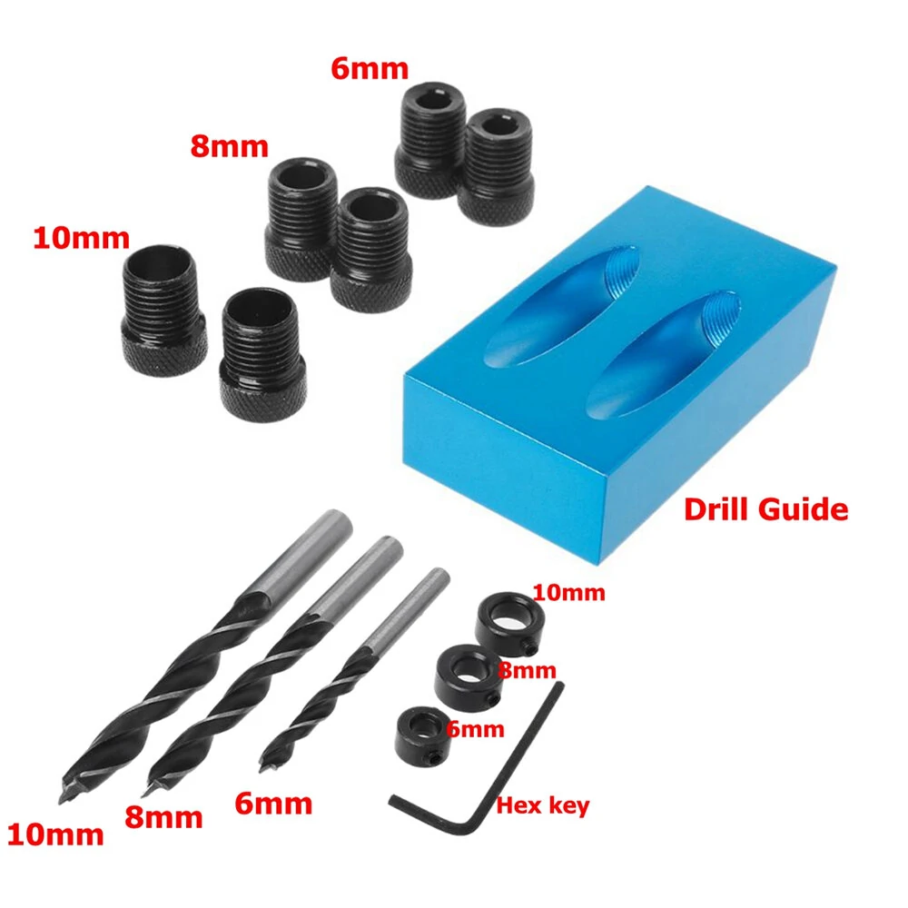 Pocket Hole Jig with Dowel Drill Set Drill Guide Woodworking Tool — view 3
