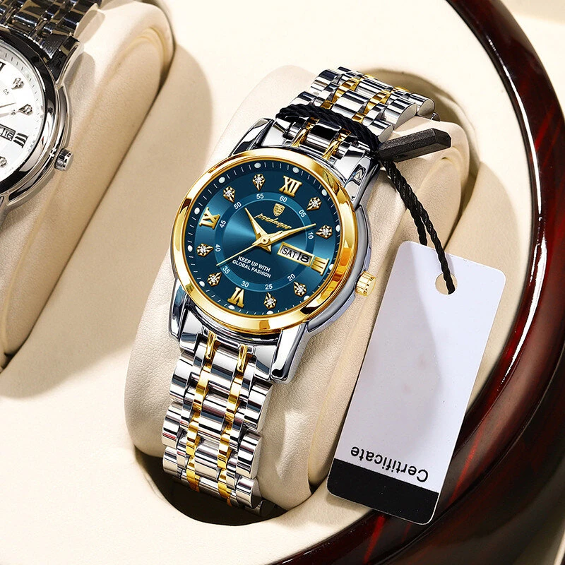 POEDAGAR Women Luxury Quartz Watch Date Dial Analog Fashion Business Casual Wrist Watch Luminous Waterproof Steel Band Lady Watch — view 8