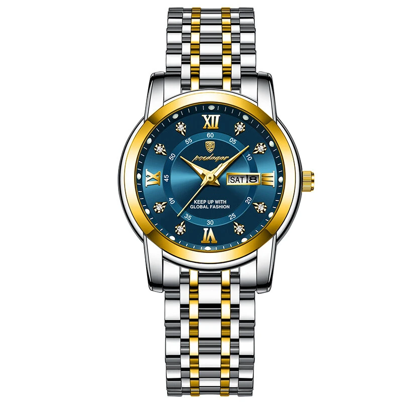POEDAGAR Women Luxury Quartz Watch Date Dial Analog Fashion Business Casual Wrist Watch Luminous Waterproof Steel Band Lady Watch — view 9