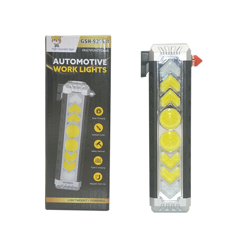 Portable COB Solar Work Light Rechargeable LED Flashlight Super Bright Camping Waterproof Car Repair Lamp With Hook Magnetic — view 9