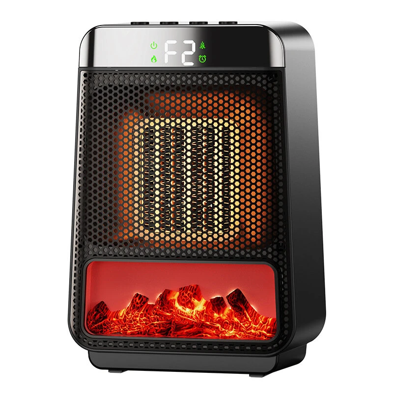 Portable Desktop Electric Flame Heater 1500W Mini Fast Heating PTC Ceramic Space Fireplace Winter Household Small Electric Heater — Pricio