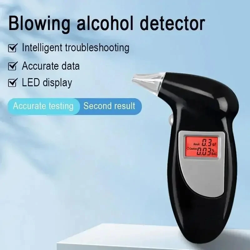 Portable LED Digital Display Alcohol Tester Accurately Test LCD Backlight Display Sound Alert 0.1 Accuracy Alcohol Tester — view 4