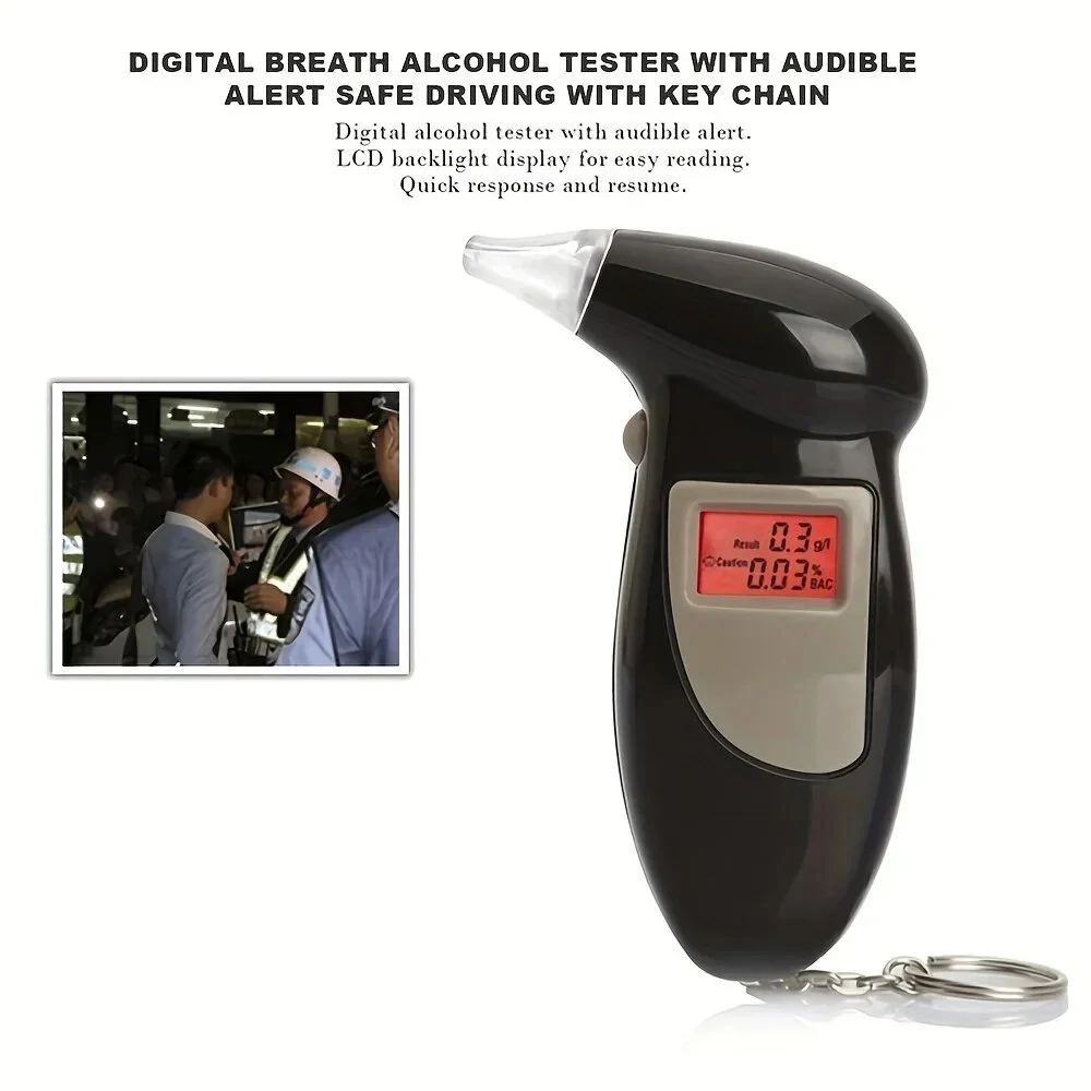 Portable LED Digital Display Alcohol Tester Accurately Test LCD Backlight Display Sound Alert 0.1 Accuracy Alcohol Tester — view 6
