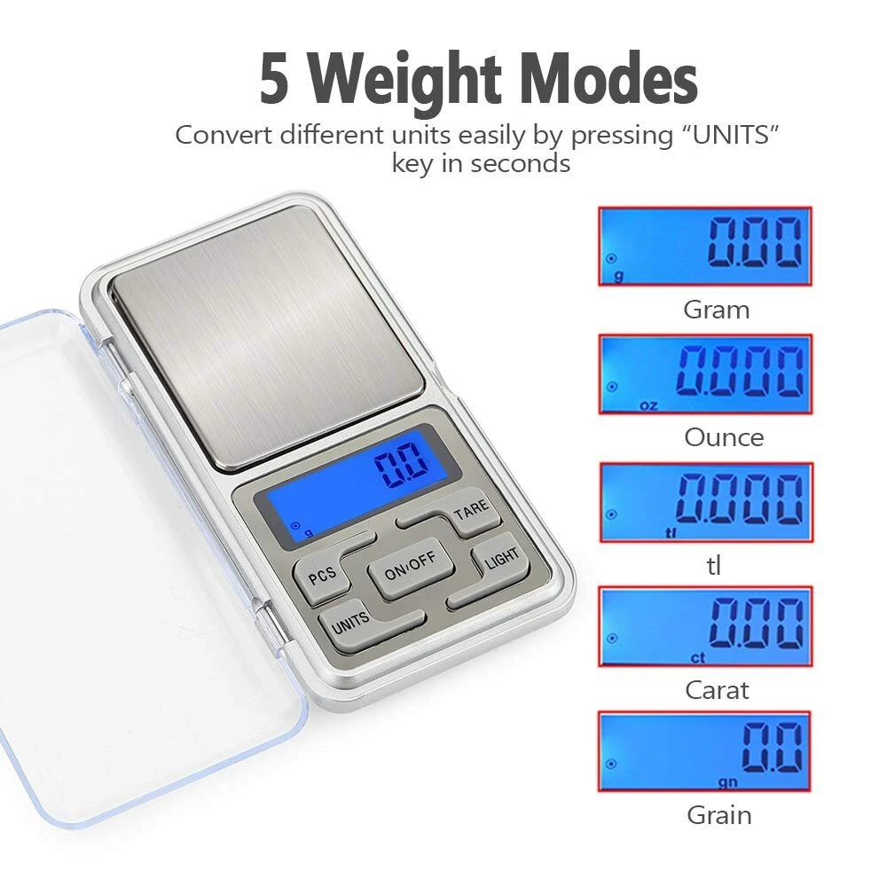 Portable Mini Pocket Electronic Kitchen Scale Digital Pocket Scale 500g Capacity High Precision Balance of 0.01g/0.1g Mini Electronic Grams Reloading Weight Scale Food Scale — view 4
