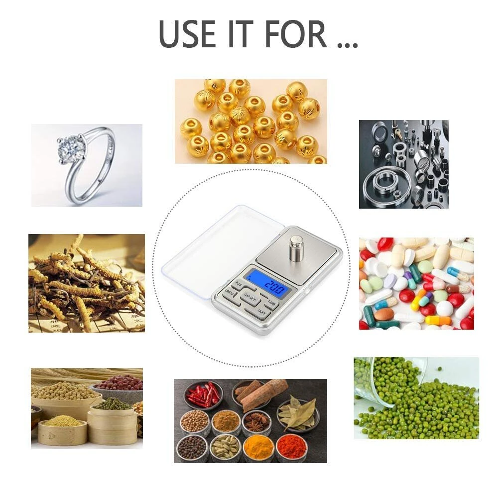 Portable Mini Pocket Electronic Kitchen Scale Digital Pocket Scale 500g Capacity High Precision Balance of 0.01g/0.1g Mini Electronic Grams Reloading Weight Scale Food Scale — view 6