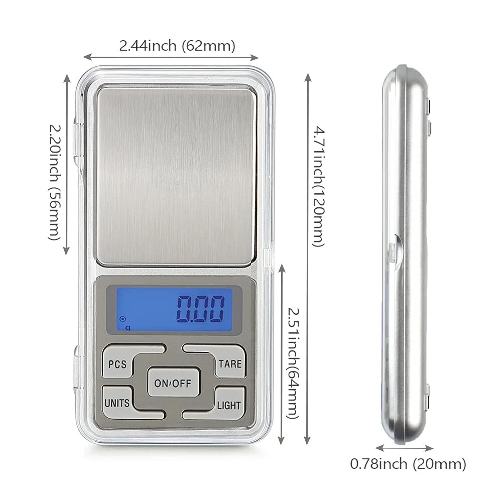 Portable Mini Pocket Electronic Kitchen Scale Digital Pocket Scale 500g Capacity High Precision Balance of 0.01g/0.1g Mini Electronic Grams Reloading Weight Scale Food Scale — view 7