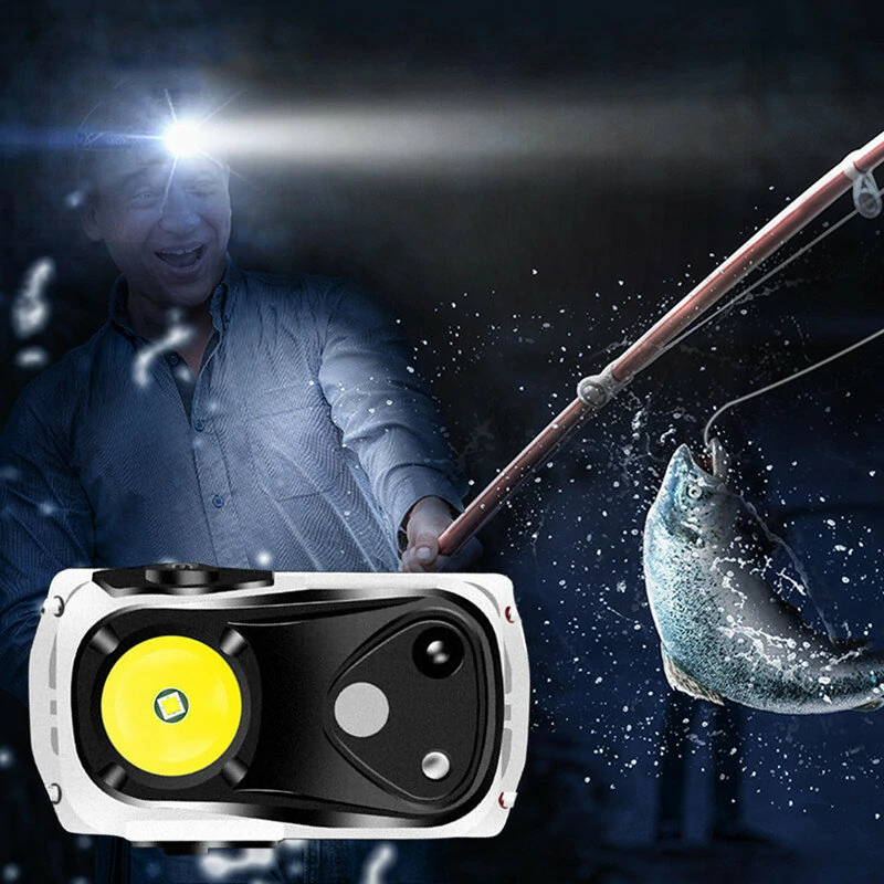 Portable Mini Smart Sensor LED Headlamp USB Rechargeable Super Bright Running Cycling Head Light Red Warning Light Waterproof Lantern Illuminator Lamp — view 6