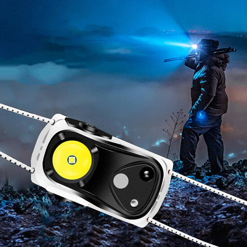 Portable Mini Smart Sensor LED Headlamp USB Rechargeable Super Bright Running Cycling Head Light Red Warning Light Waterproof Lantern Illuminator Lamp — view 7