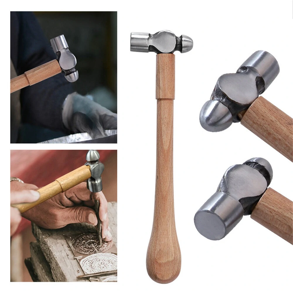 Portable Multifunctional Mini Handmade Hammer High Carbon Steel Head Wooden Handle Suitable for Jewelry Plating and Household Use — view 2