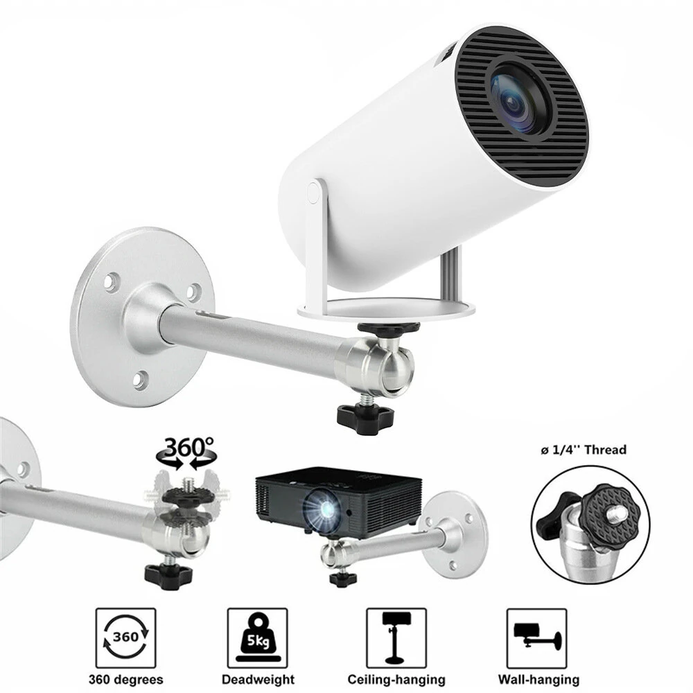 Portable Projector Bracket 360° Rotatable Ceiling Wall Mount Beamer Holder Aluminium Alloy 2KG Loading Beam Projector Stand — view 3