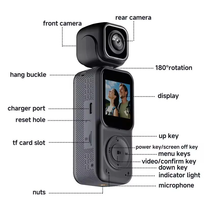 Portable Q5 Action Camera 4K High-Resolution 130° Wide-Angle Lens WiFi Connection 1.5Inch IPS Screen Display Night Vision Shooting Outdoor Cycling DV Recorder — view 11