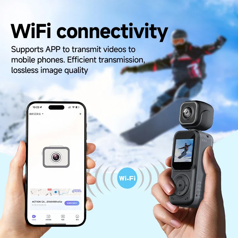 Portable Q5 Action Camera 4K High-Resolution 130° Wide-Angle Lens WiFi Connection 1.5Inch IPS Screen Display Night Vision Shooting Outdoor Cycling DV Recorder — view 7