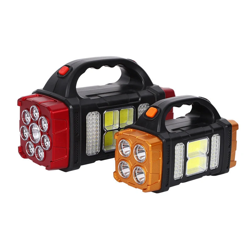 Portable Solar LED Flashlight With COB Work Lights USB Rechargeable Handheld Camping Light 4 Lighting Modes Outdoor Powerful Solar Torch Light — Pricio