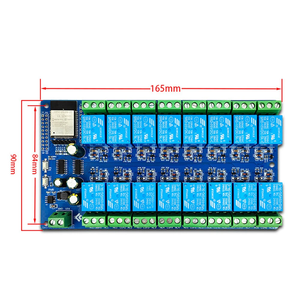 Power Supply ESP32 16 Channel Relay Module Development Board ESP32-WROOM Secondary Development DC5V/12V/24V — view 6