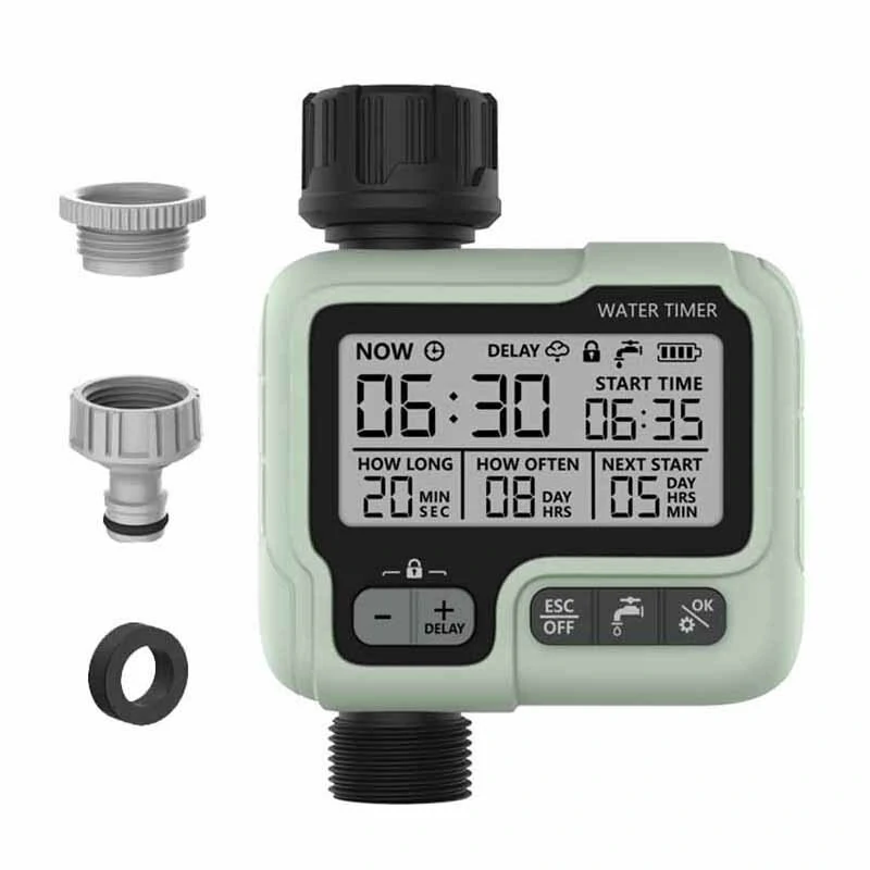 Powered By 2 AA Batteries Automatic Watering Timer Garden Irrigation Controller Outdoor With LCD Dispaly Waterproof Programmer — Powered