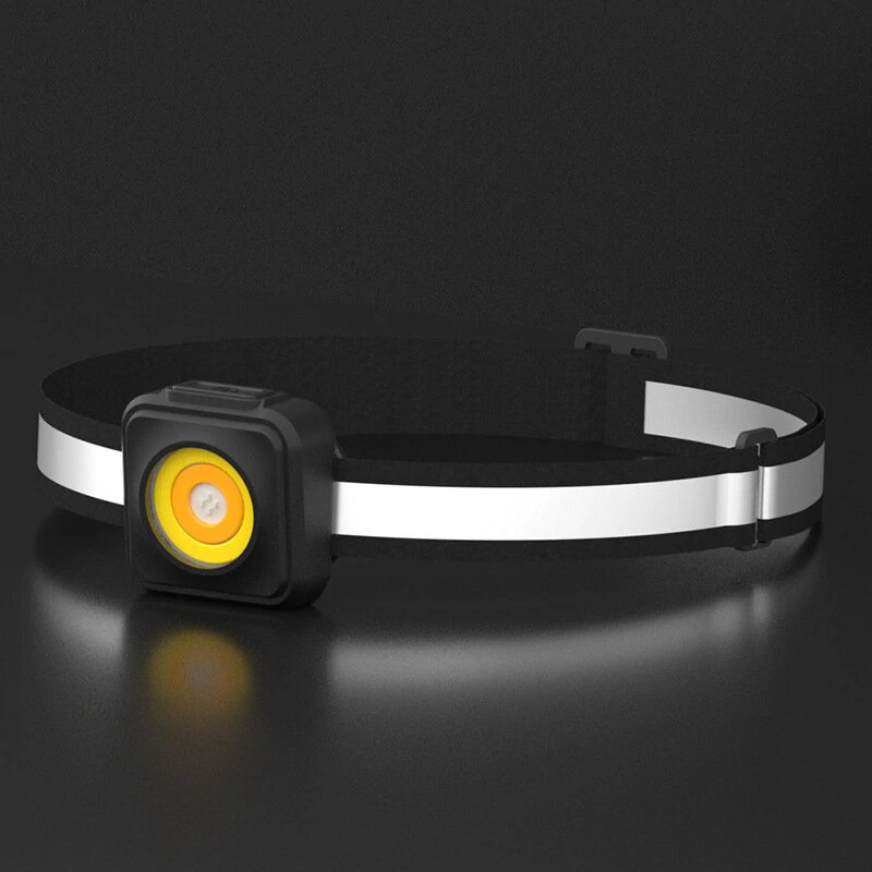 Powerful COB LED Headlamp Three Light Source Red Warning Night Fishing Headlight Type-C USB Rechargeable Head Lamp — view 4