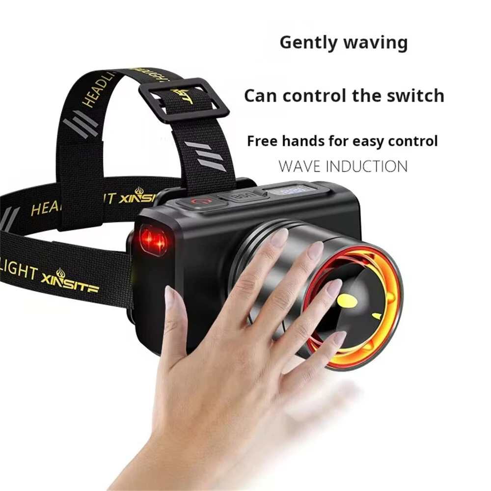 Powerful Sensor LED Headlamp Super Bright Head Light Motion Sensor Front Led Head Flashlight Waterproof Outdoor Camping Flashing Headlight — view 5