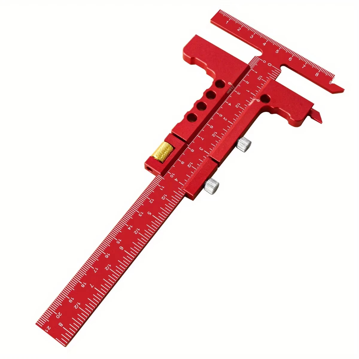 Precision Sliding Edge Ruler Woodworking Scriber Marking Line Adjustable T-Square Framing Ruler Depth Gauge Aluminum — view 2