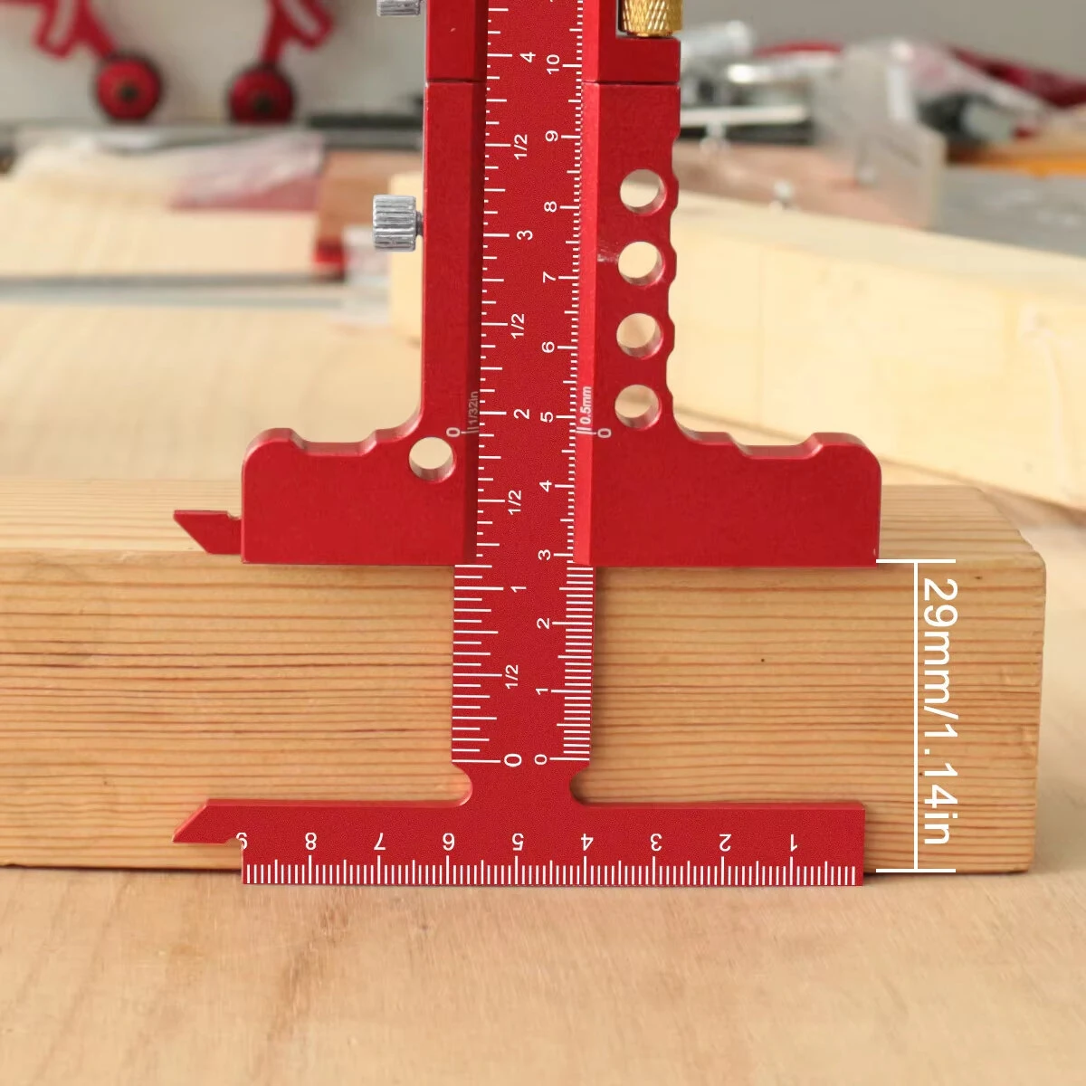 Precision Sliding Edge Ruler Woodworking Scriber Marking Line Adjustable T-Square Framing Ruler Depth Gauge Aluminum — view 5