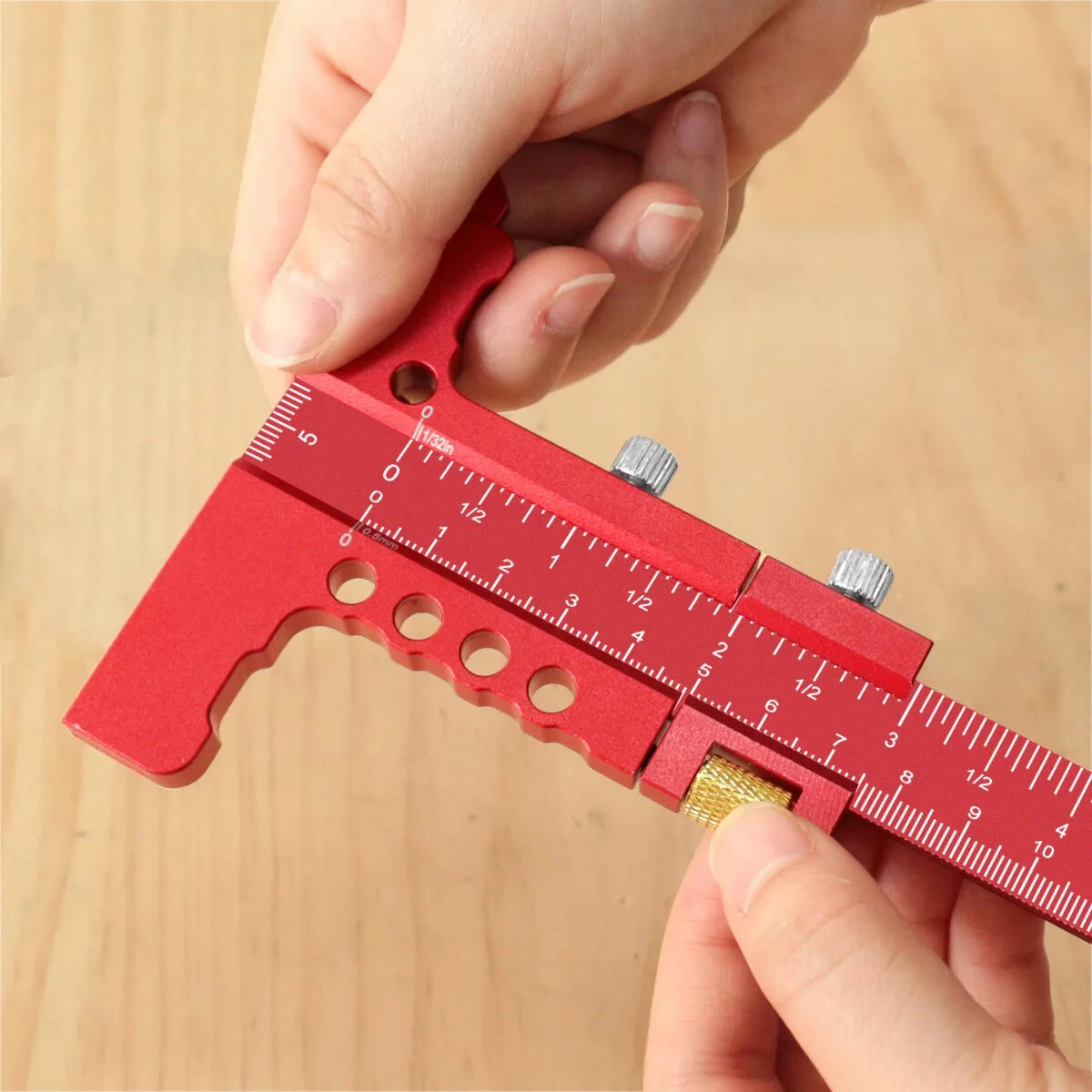Precision Sliding Edge Ruler Woodworking Scriber Marking Line Adjustable T-Square Framing Ruler Depth Gauge Aluminum — view 6