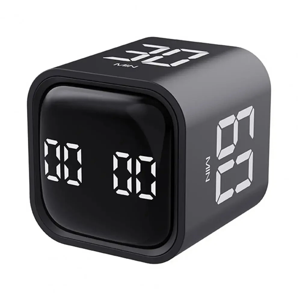 Productivity Cube Timer Sensor Flip LED Display 4 Preset Times Dual Mode Time Management Countdown Kitchen Student Learning Mini Digital Timer — Productivity
