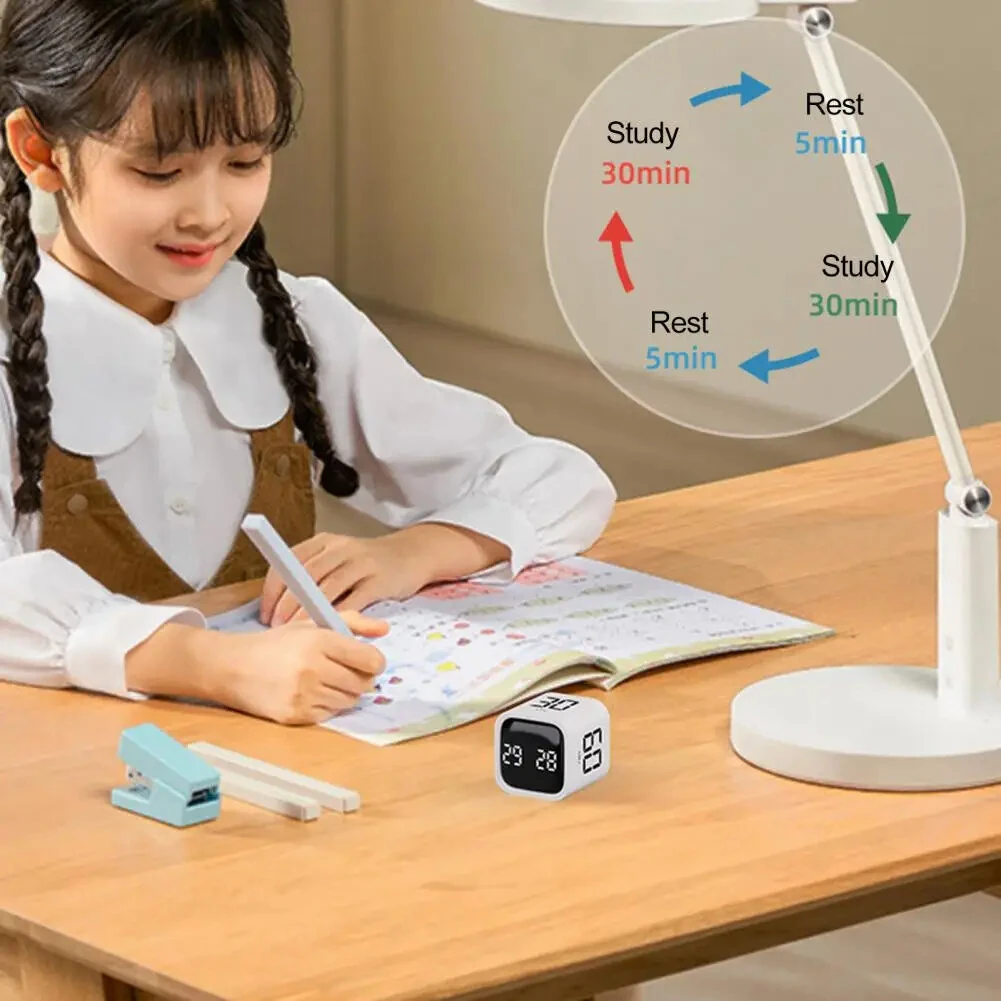 Productivity Cube Timer Sensor Flip LED Display 4 Preset Times Dual Mode Time Management Countdown Kitchen Student Learning Mini Digital Timer — view 7