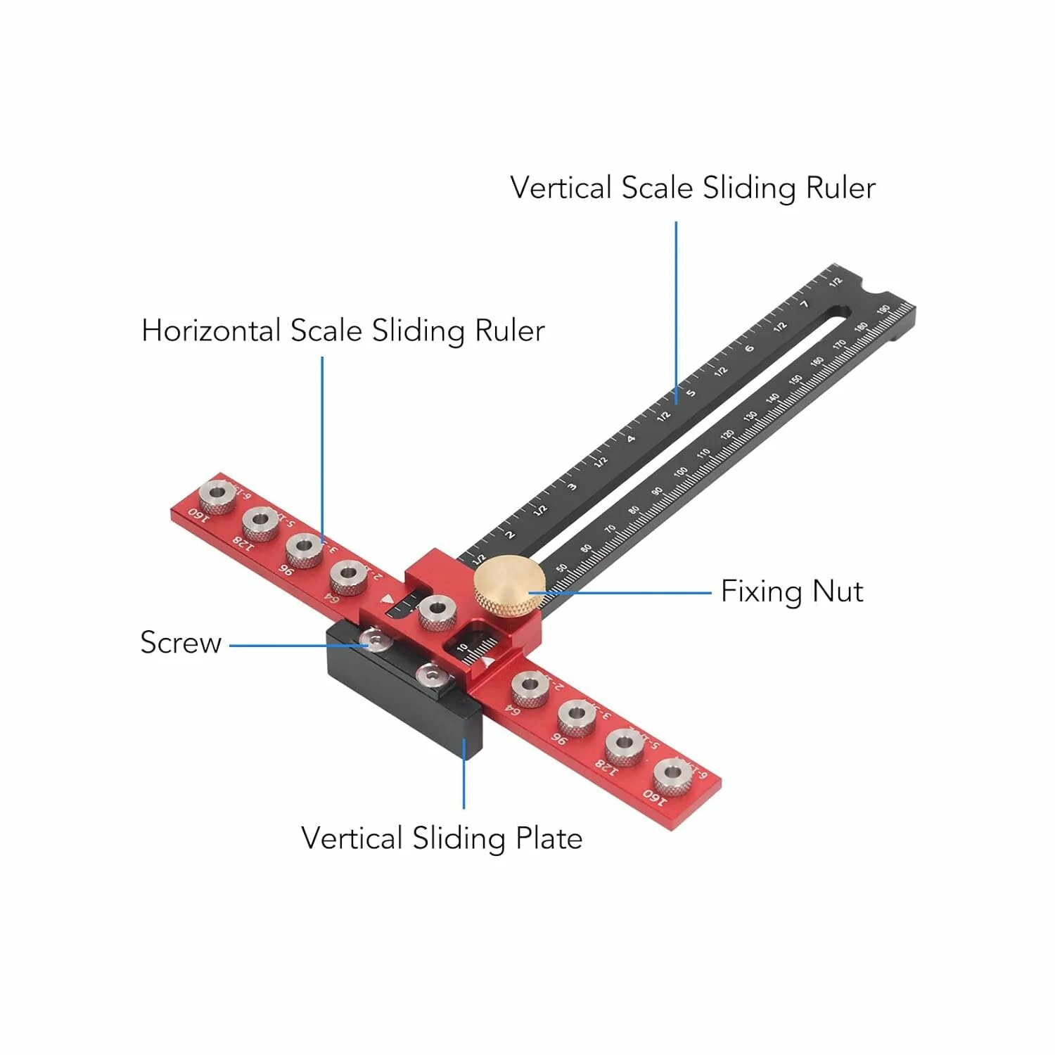Professional Handle Punch Locator with Adjustable Distance Precise Scale for Door Handle Hole Drilling and Easy Installation — view 5