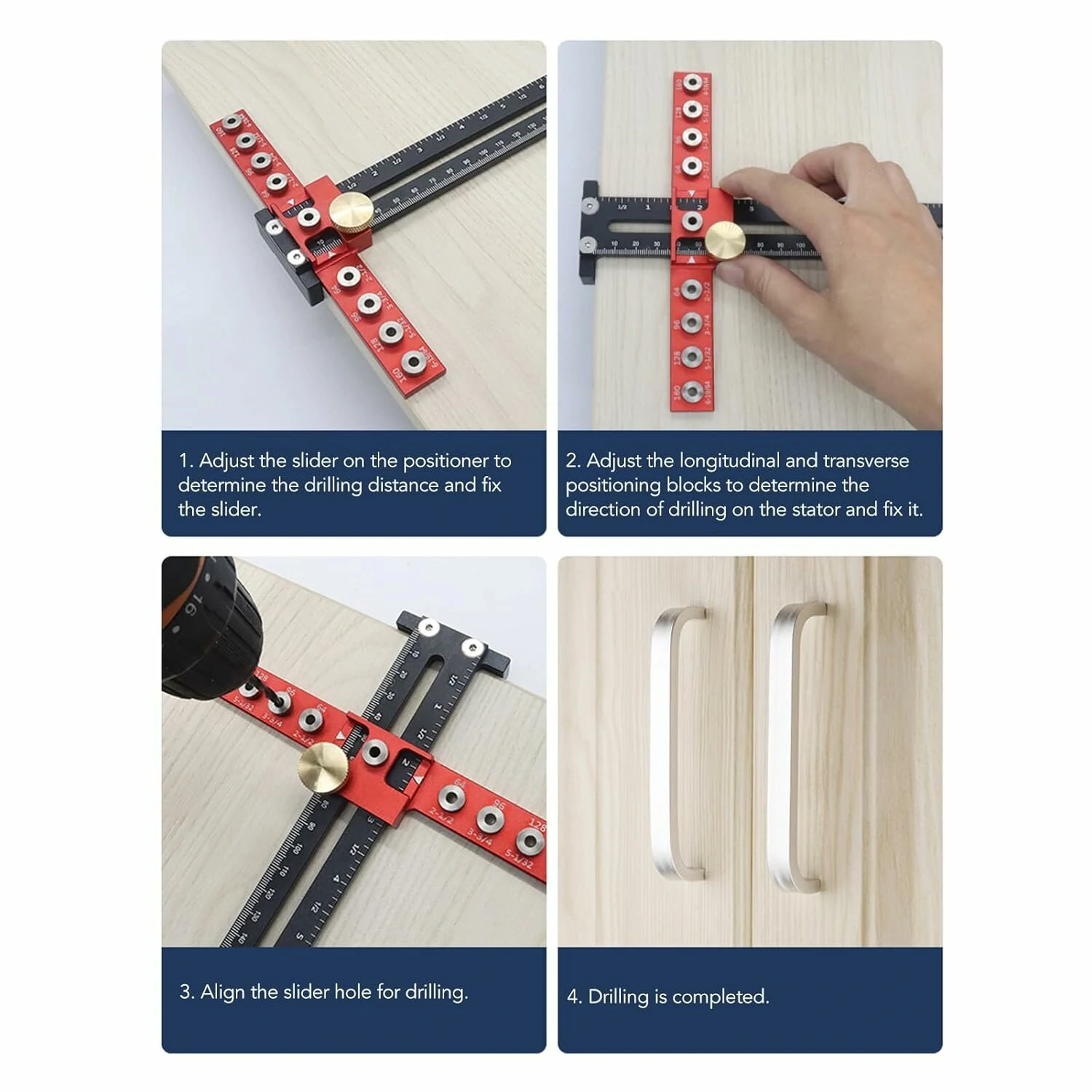 Professional Handle Punch Locator with Adjustable Distance Precise Scale for Door Handle Hole Drilling and Easy Installation — view 6