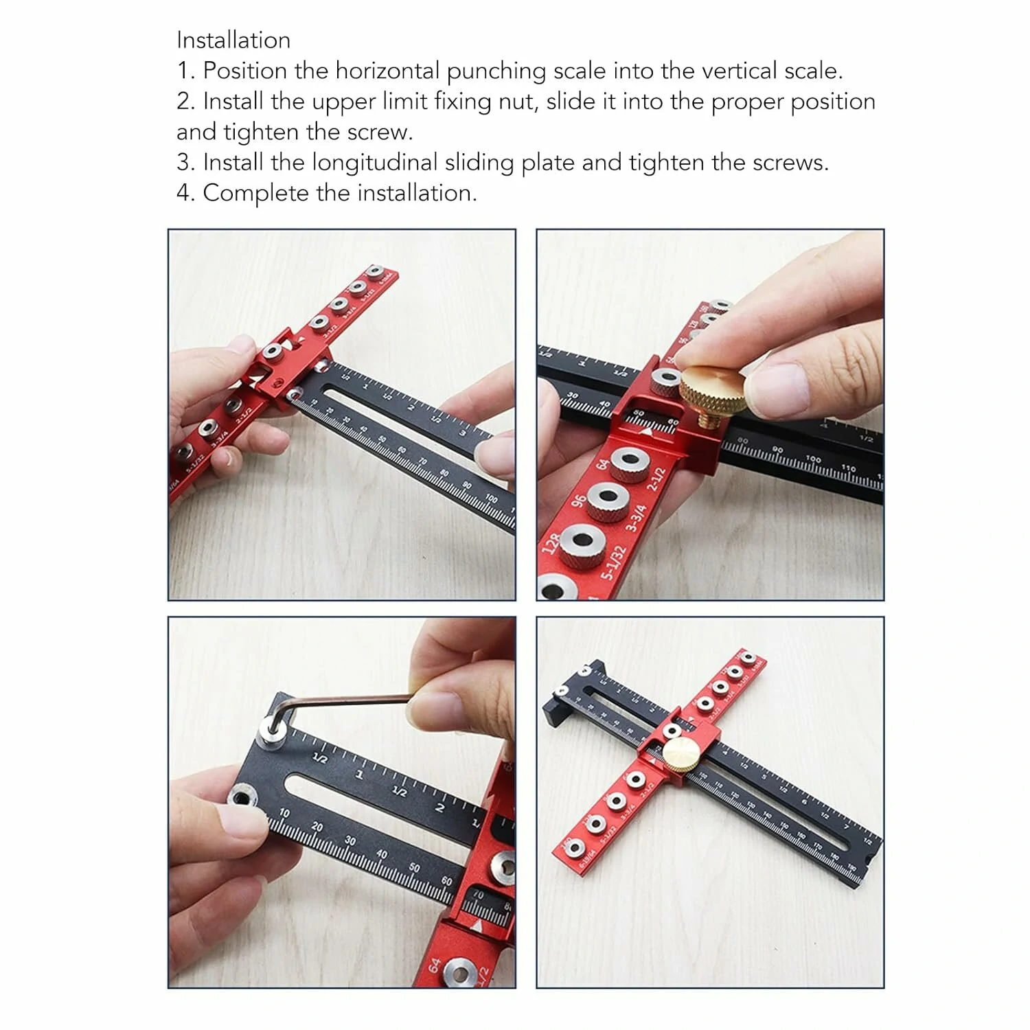 Professional Handle Punch Locator with Adjustable Distance Precise Scale for Door Handle Hole Drilling and Easy Installation — view 7