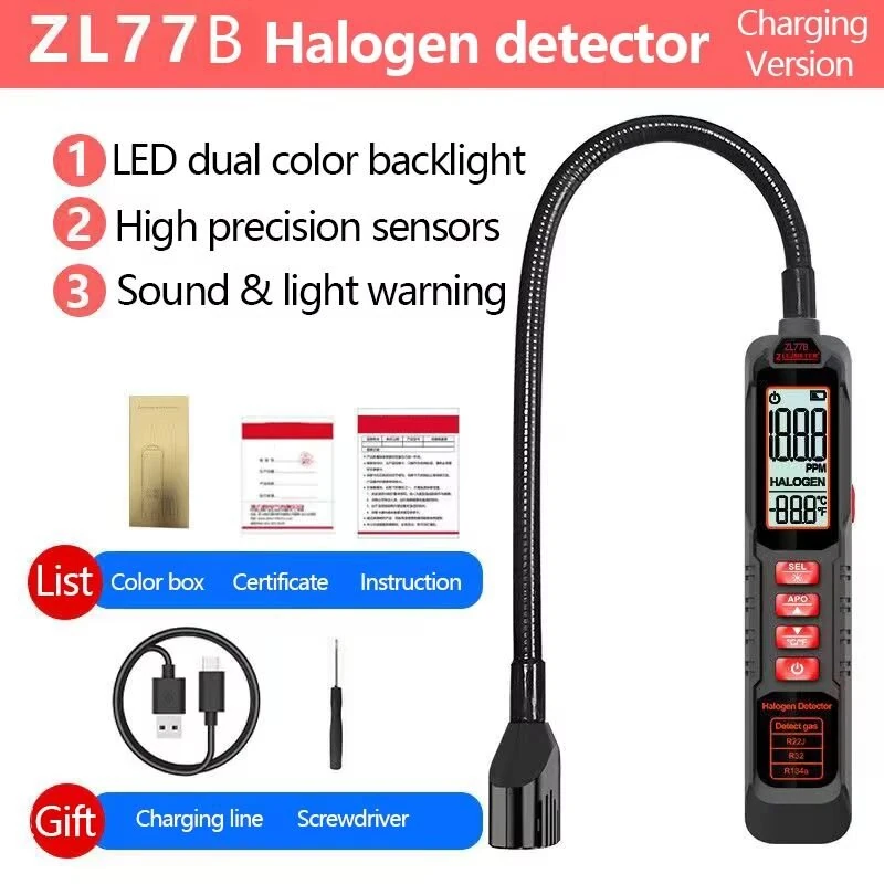 Professional Refrigerant Leak Detector High Sensitivity HVAC Tool Adjustable Settings LED LCD Display Compatible with R22 R410A R134A — view 10