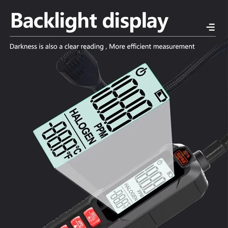 Professional Refrigerant Leak Detector High Sensitivity HVAC Tool Adjustable Settings LED LCD Display Compatible with R22 R410A R134A — view 5