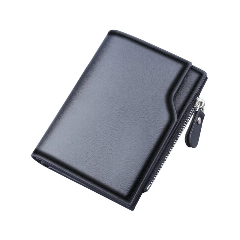 PU Leather Men's Wallet Clutch Bag Card Holder Short Wallets Zipper Large Capacity Vintage Male Purses