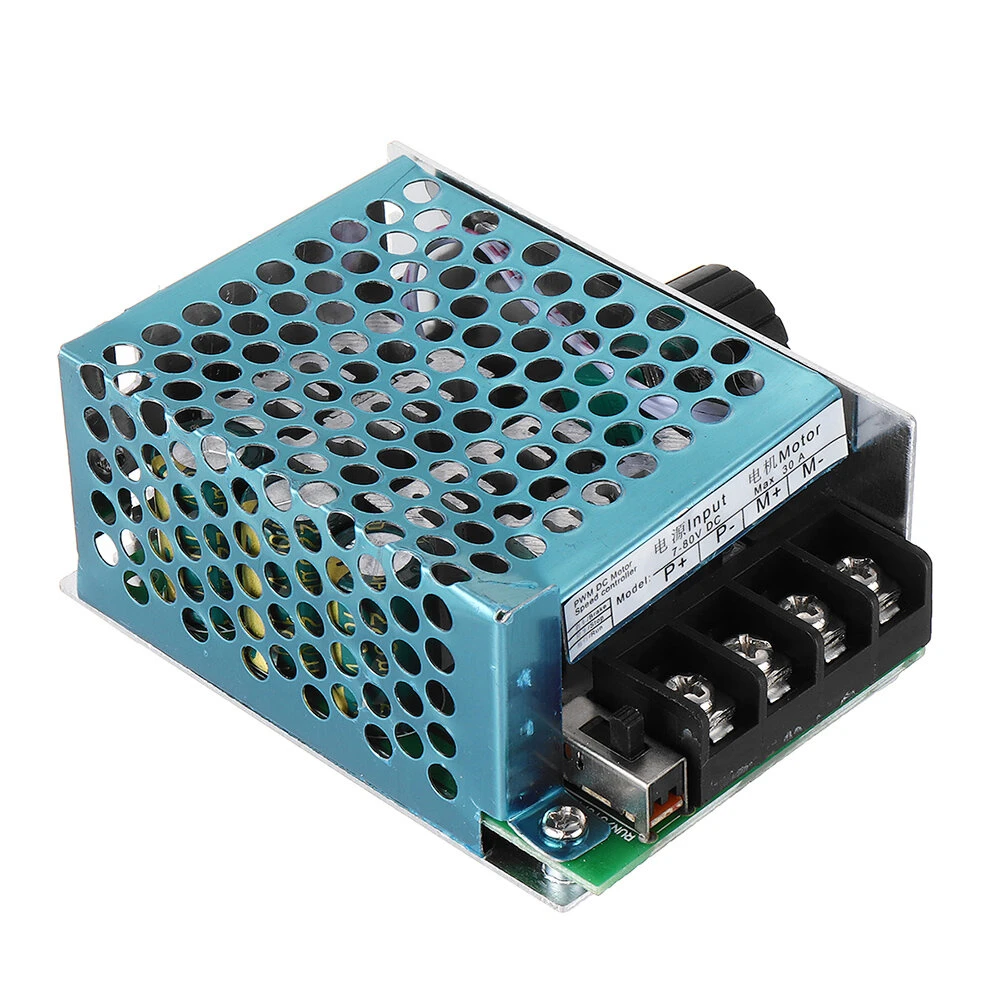 PWM DC Motor Speed Controller 12V 24V 60V 70V 30A Speed Control Switch Module Motor Controller DC 7-80V — view 3