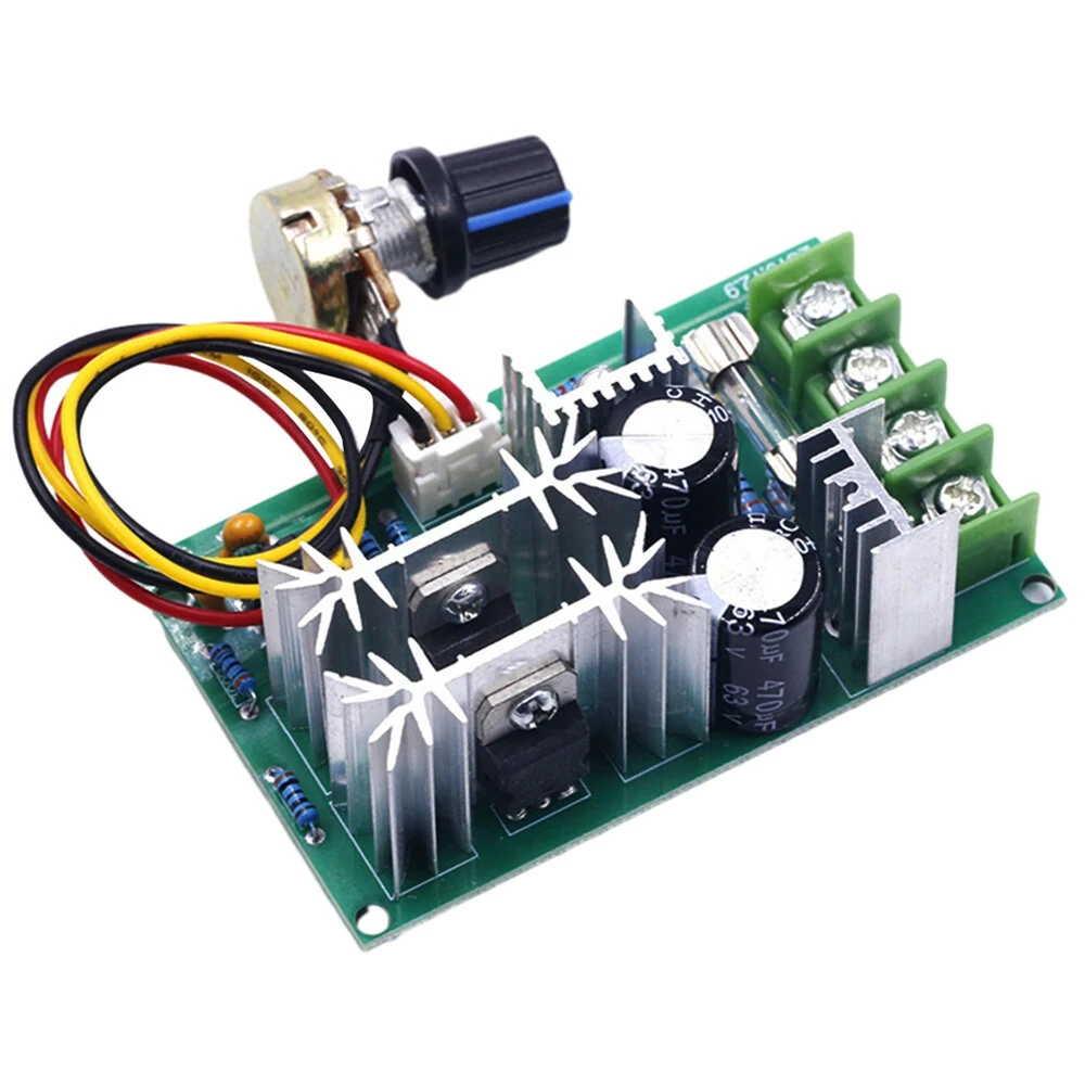 PWM Motor Speed Controller DC 10-60V 20A 1200W 25kHz DC Motor Regulator Module with Heat Management — PWM