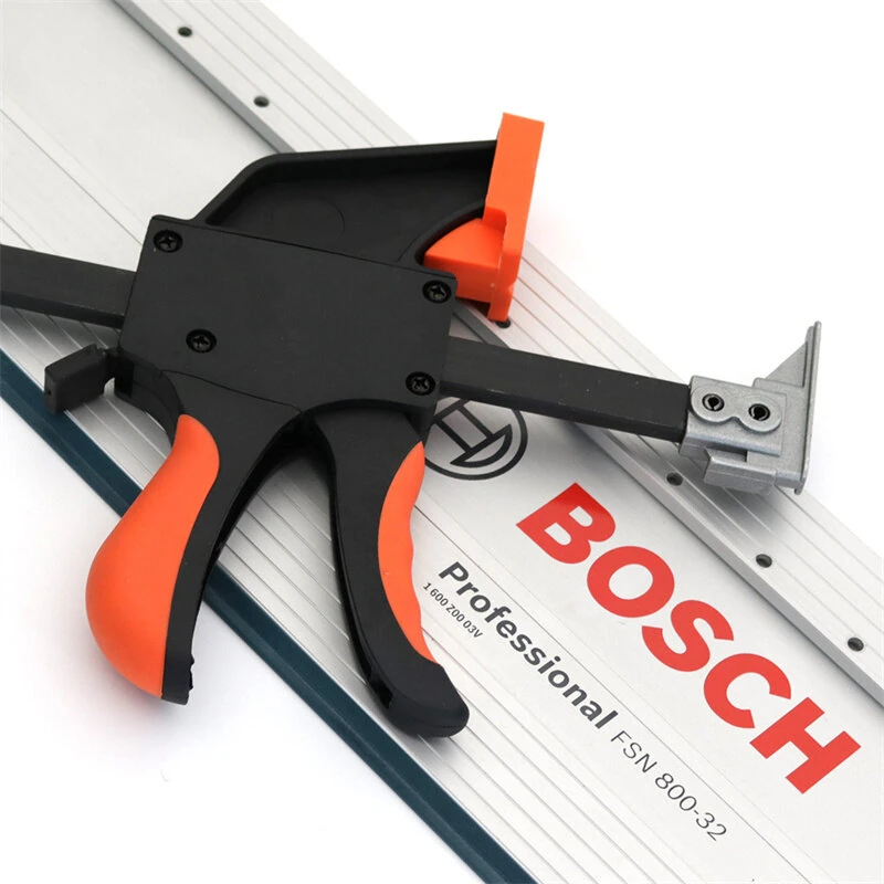 Quick Track Clamp for Bosch Woodworking Rail 160mm x 60mm Heavy Duty TPR Rubber Pads Ergonomic Handle