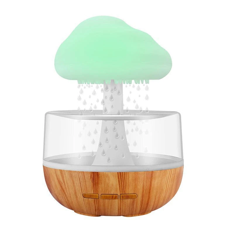 Rain Cloud Humidifier Light Water Drip Aromatherapy Diffuser Humidifier, Raining Cloud Night Light with 7 Color Lights, Essential Oil Diffuser Humidifier Waterfall Lamp, Relaxing Water Drop Sound for Sleep — Rain