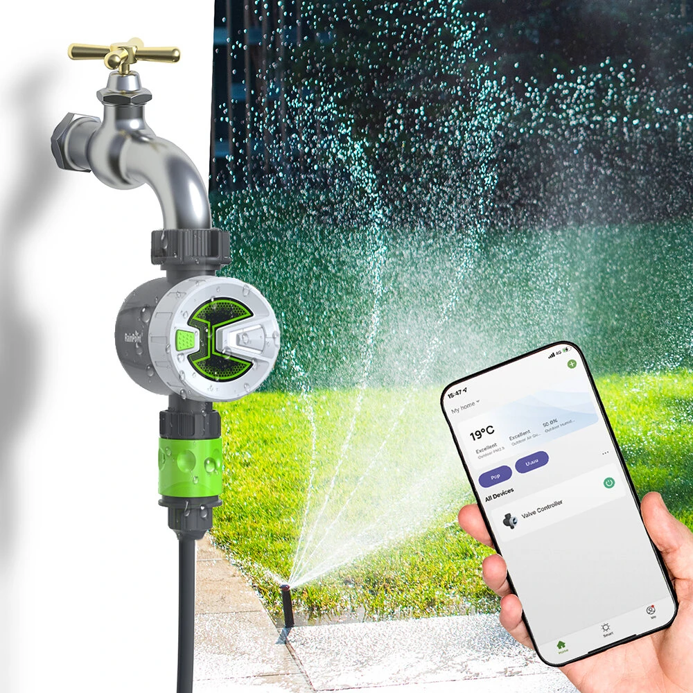 Rainpoint Sprinkler Timer WIF bluetooth Smart Water Timer Remote Control Wireless Hose Faucet Timer for Garden Irrigation System Controller Irrigation Timer Automatic Watering Device — Rainpoint