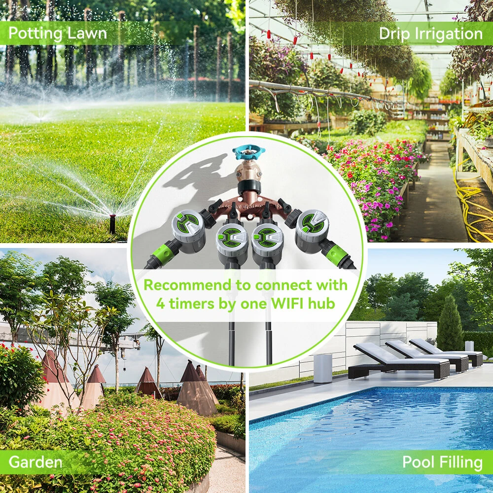 Rainpoint Sprinkler Timer WIF bluetooth Smart Water Timer Remote Control Wireless Hose Faucet Timer for Garden Irrigation System Controller Irrigation Timer Automatic Watering Device — view 10