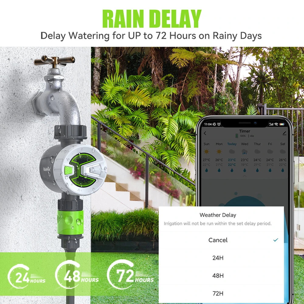 Rainpoint Sprinkler Timer WIF bluetooth Smart Water Timer Remote Control Wireless Hose Faucet Timer for Garden Irrigation System Controller Irrigation Timer Automatic Watering Device — view 5