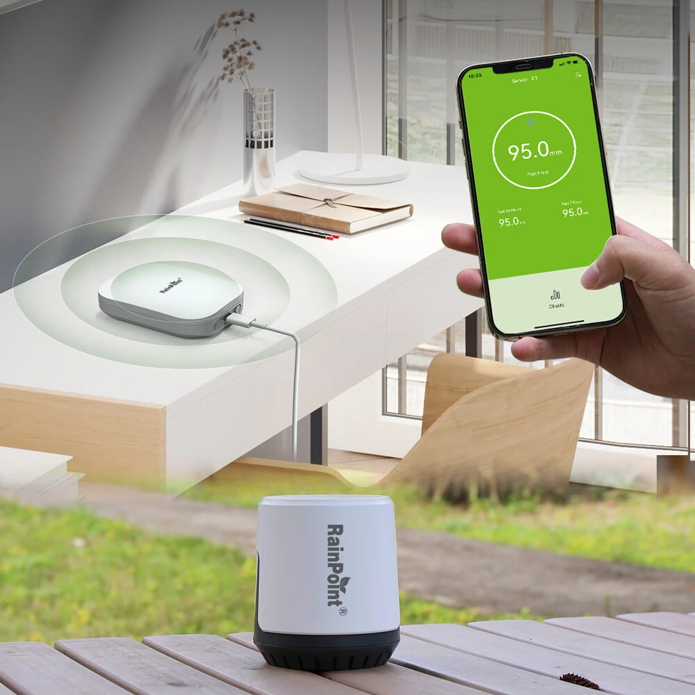 RAINPOINT Wireless Digital Rain Gauge Outdoor with App Control Smart Rain Sensor with Accurate Rain Gauge Monitoring — view 8